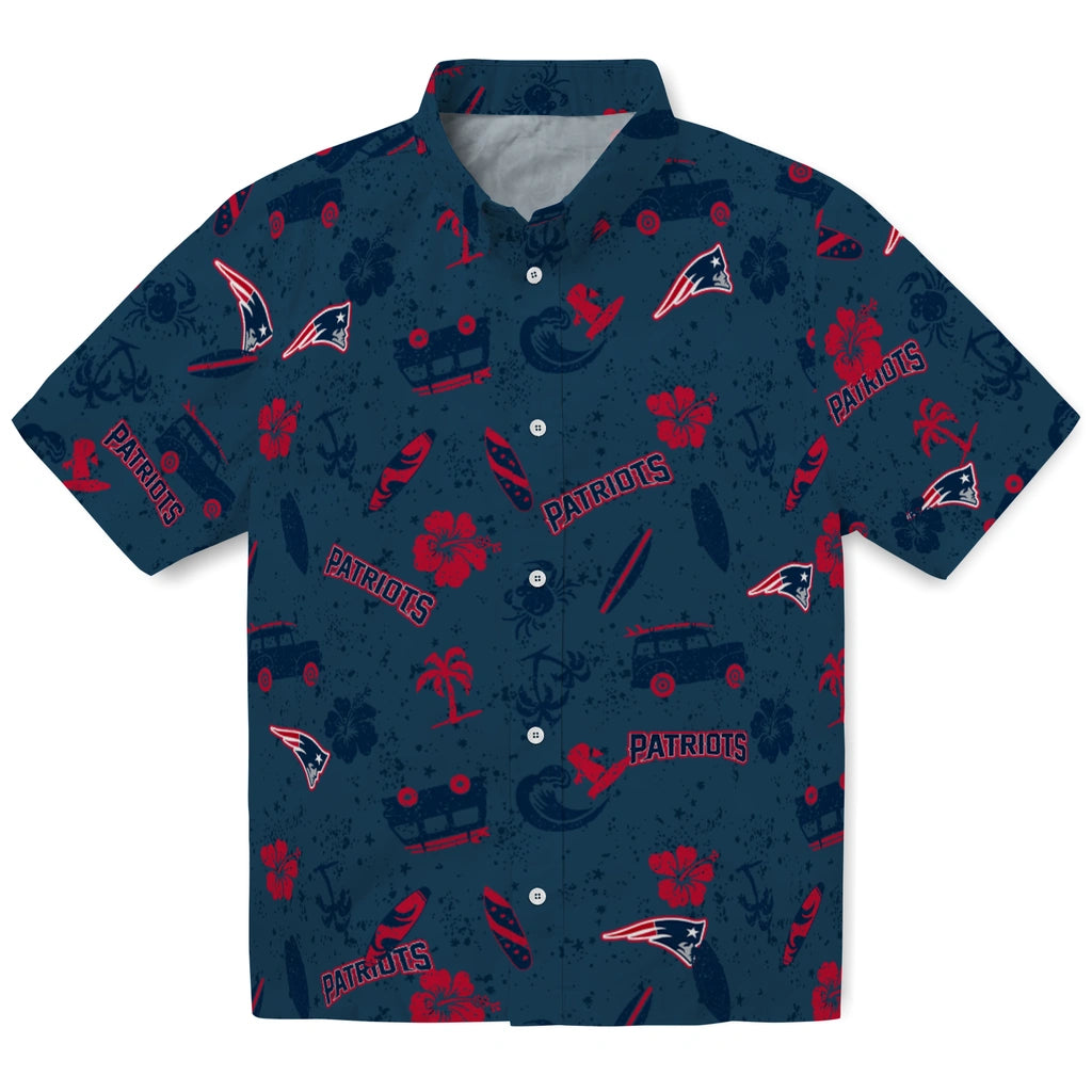 New England Patriots Hawaiian Shirt - Beach Vibe | Moonbestprint