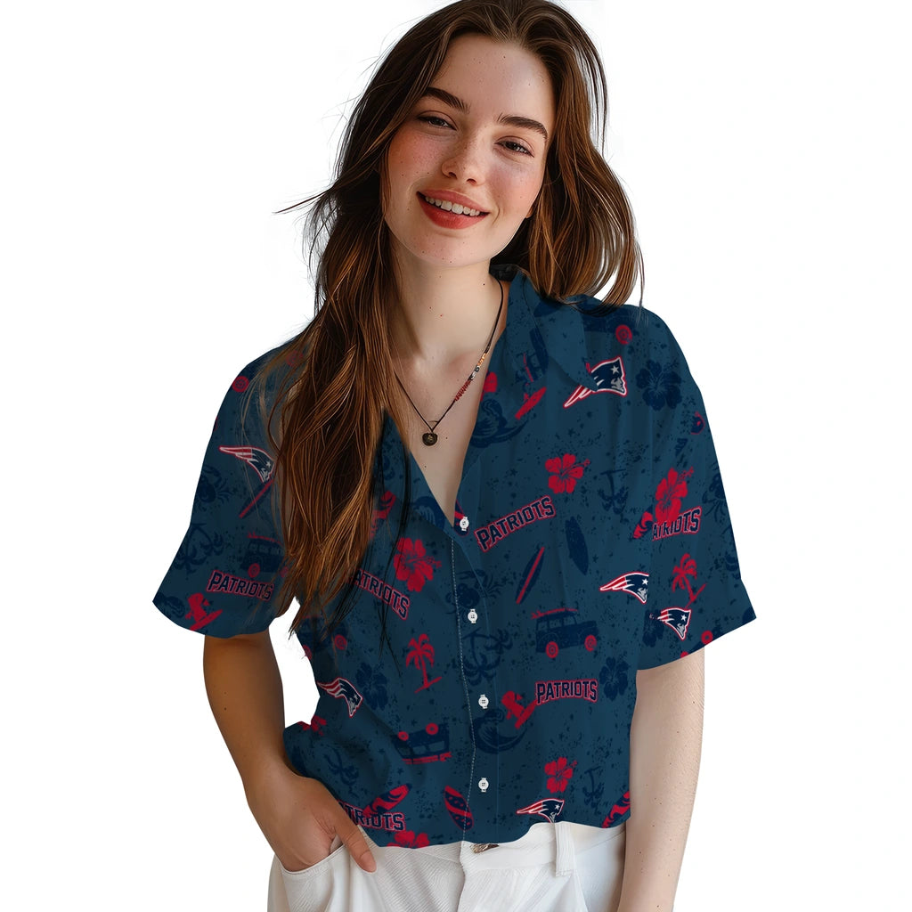 New England Patriots Hawaiian Shirt - Beach Vibe | Moonbestprint
