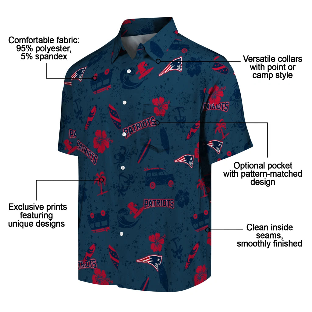 New England Patriots Hawaiian Shirt - Beach Vibe | Moonbestprint
