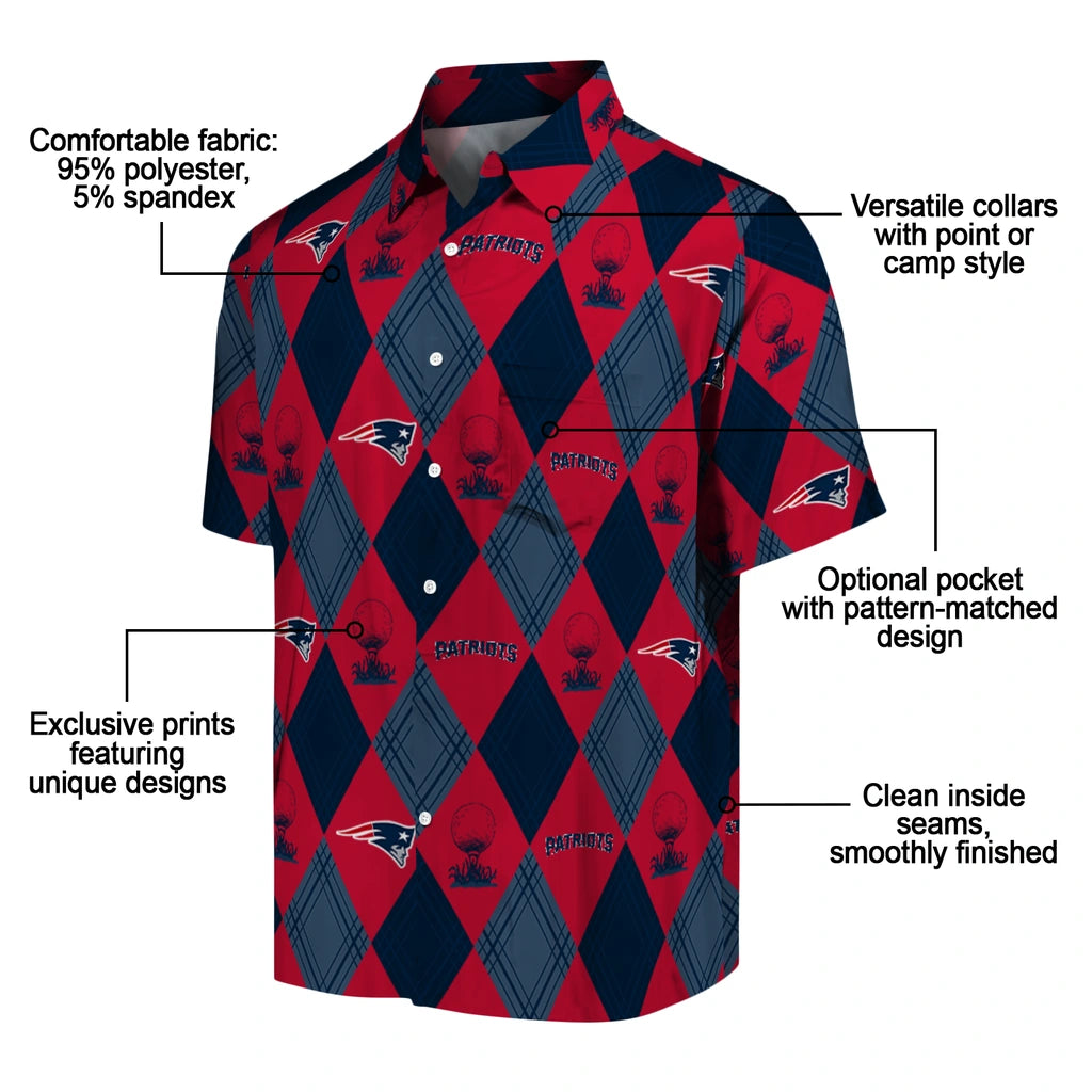 New England Patriots Hawaiian Shirt - Golfing Plaid | Moonbestprint