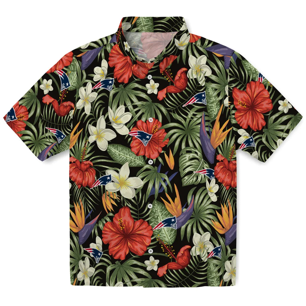 New England Patriots Hawaiian Shirt - Hawaii Floral Hibiscus | Moonbestprint