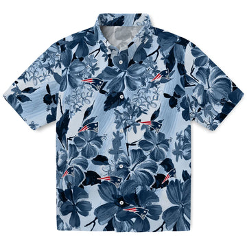 New England Patriots Hawaiian Shirt - Hibiscus Arrangement | Moonbestprint