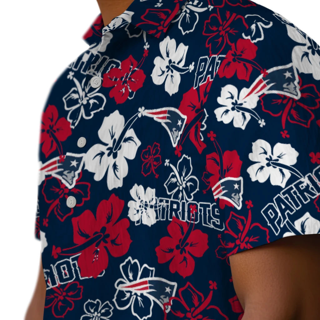New England Patriots Hibiscus Bloom Hawaiian Shirt – Moonbestprint