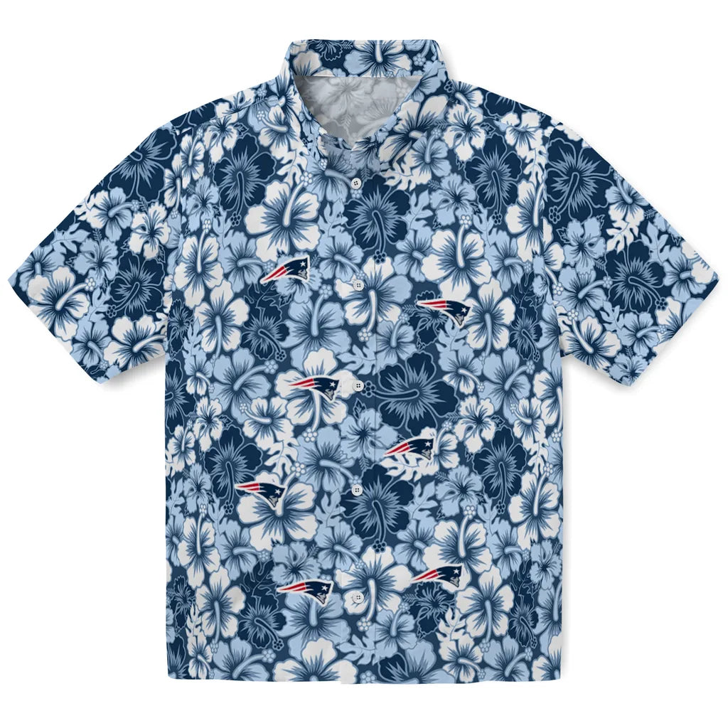 New England Patriots Hawaiian Shirt - Hibiscus Blooms | Moonbestprint