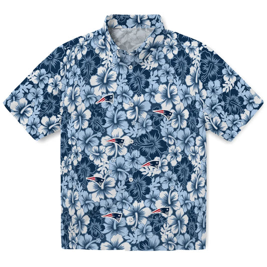 New England Patriots Hawaiian Shirt - Hibiscus Blooms | Moonbestprint