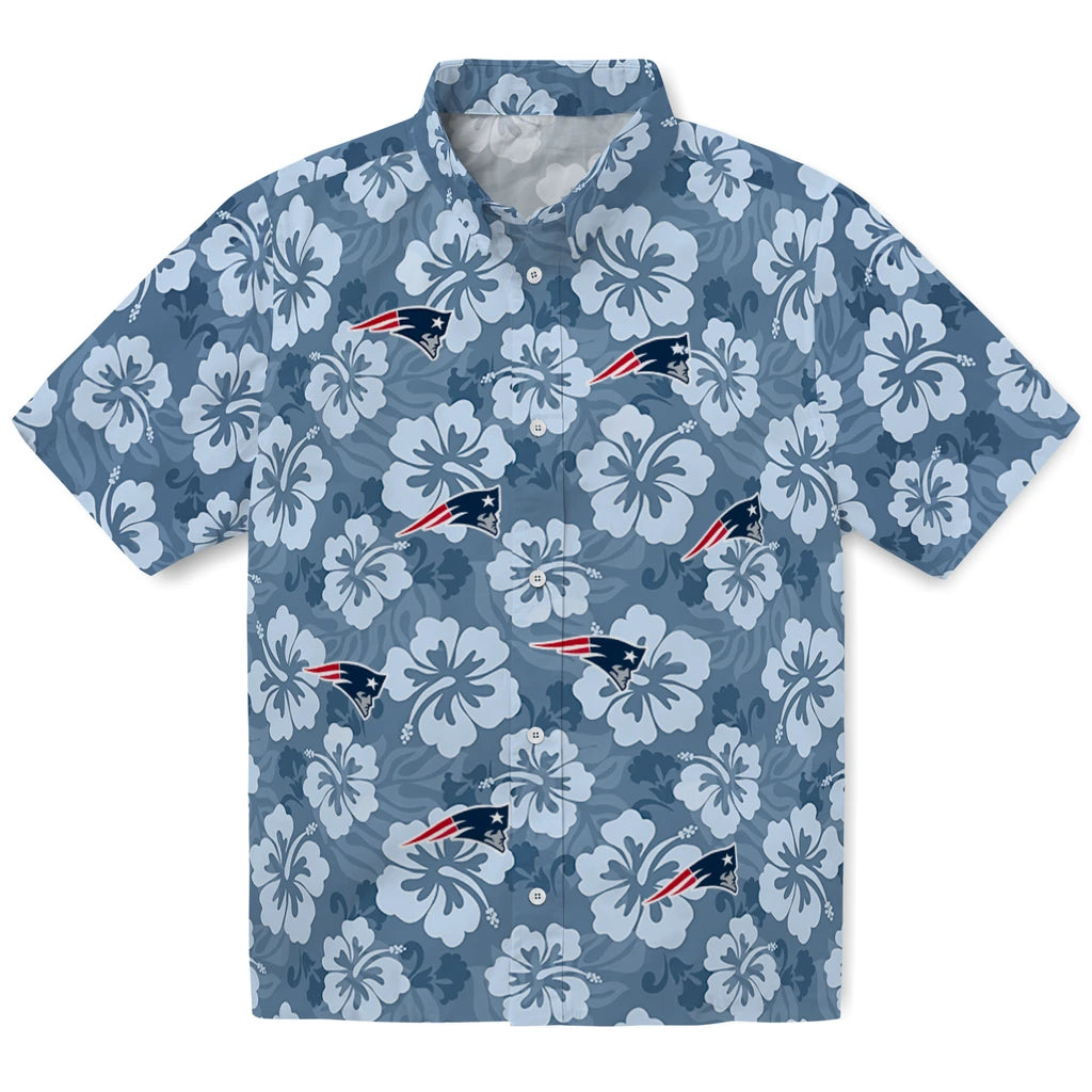 New England Patriots Hawaiian Shirt - Hibiscus Cluster | Moonbestprint