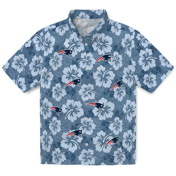 New England Patriots Hawaiian Shirt - Hibiscus Cluster | Moonbestprint