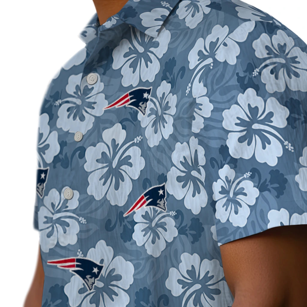 New England Patriots Hawaiian Shirt - Hibiscus Cluster | Moonbestprint