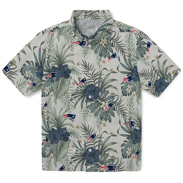 New England Patriots Hawaiian Shirt - Hibiscus Designs | Moonbestprint