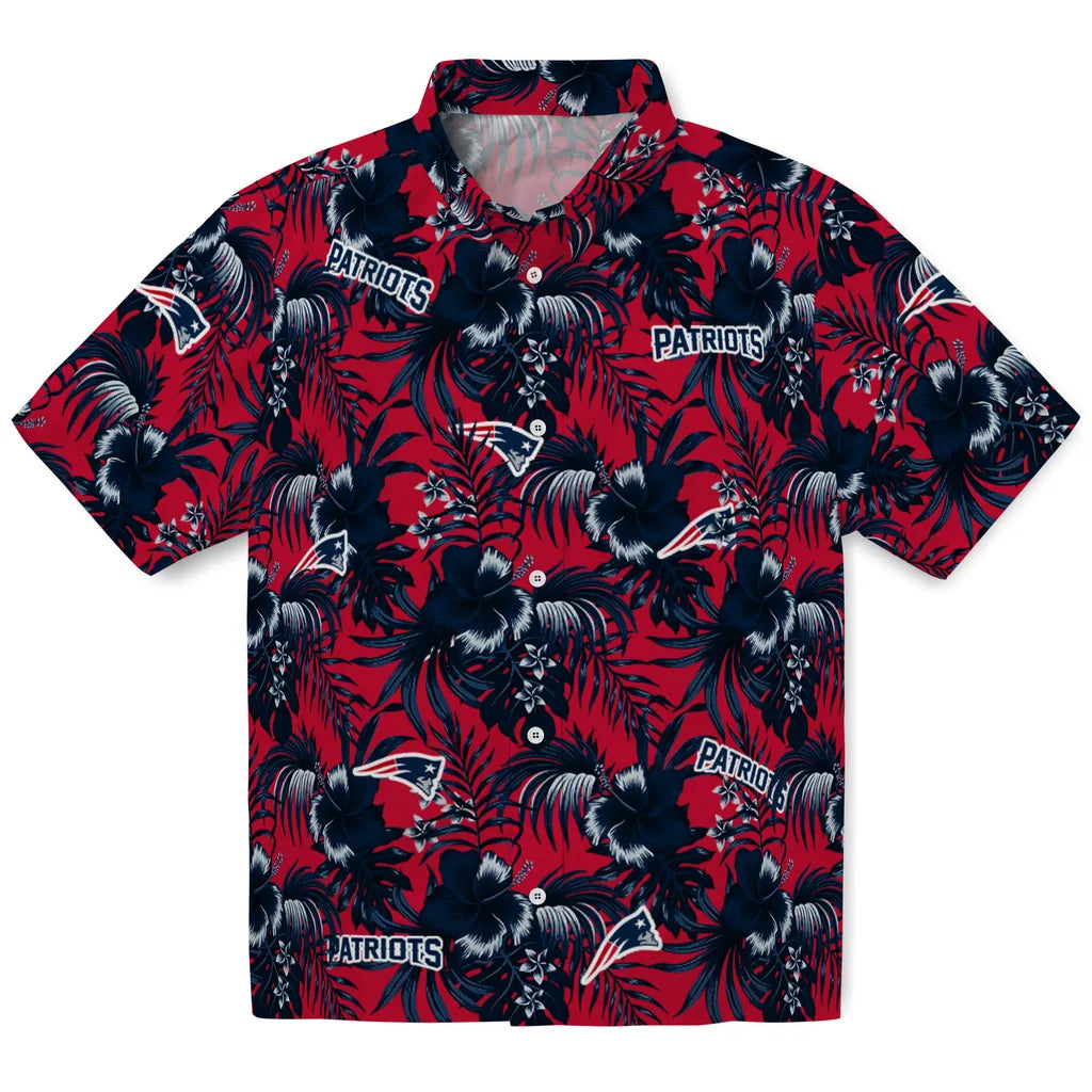 New England Patriots Hawaiian Shirt - Hibiscus Exotic | Moonbestprint