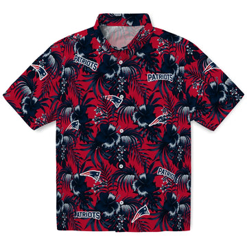 New England Patriots Hawaiian Shirt - Hibiscus Exotic | Moonbestprint