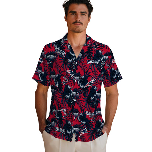 New England Patriots Hawaiian Shirt - Hibiscus Exotic | Moonbestprint