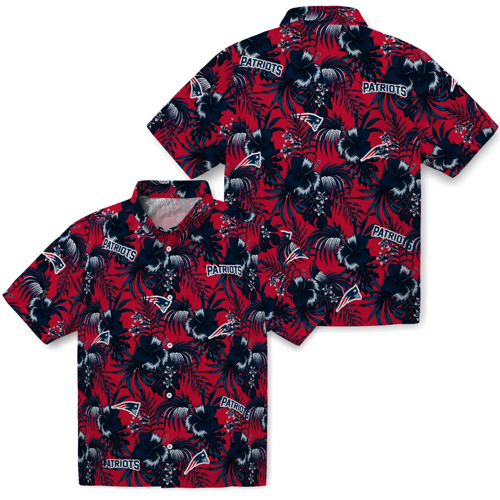 New England Patriots Hawaiian Shirt - Hibiscus Exotic | Moonbestprint