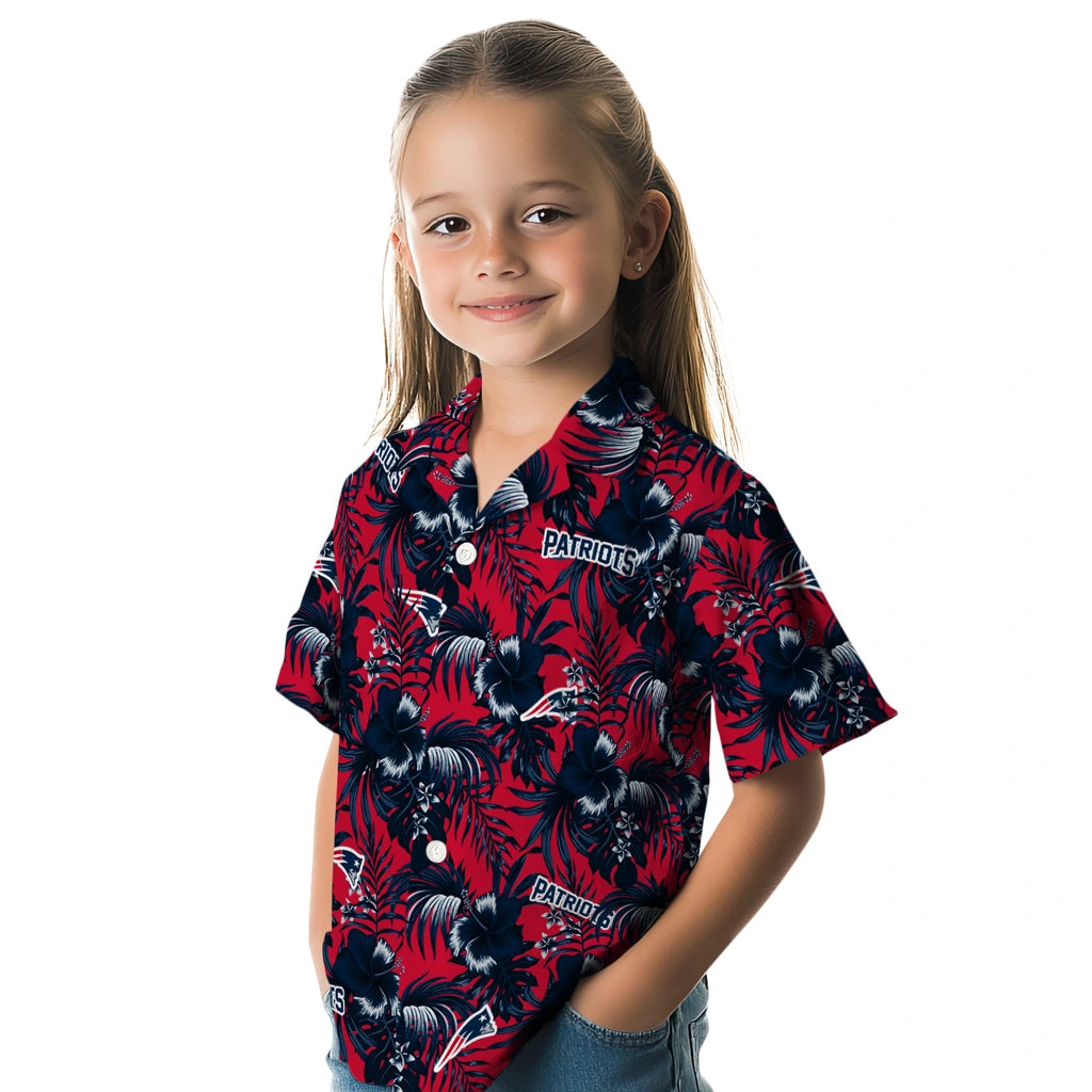 New England Patriots Hawaiian Shirt - Hibiscus Exotic | Moonbestprint
