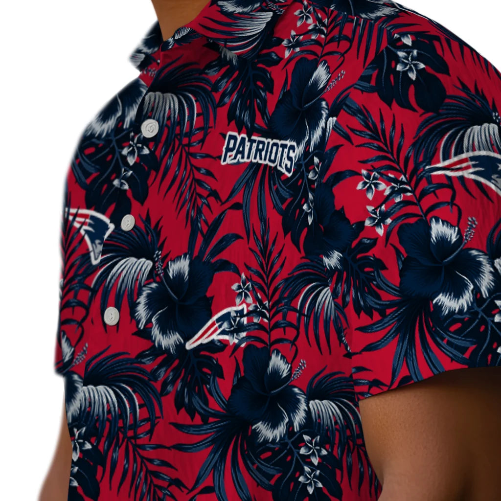 New England Patriots Hawaiian Shirt - Hibiscus Exotic | Moonbestprint