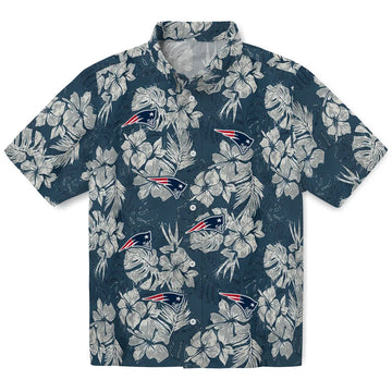 New England Patriots Hawaiian Shirt - Hibiscus Flowers | Moonbestprint