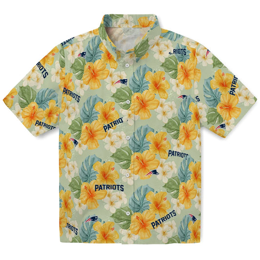 New England Patriots Hawaiian Shirt - Hibiscus Mood | Moonbestprint