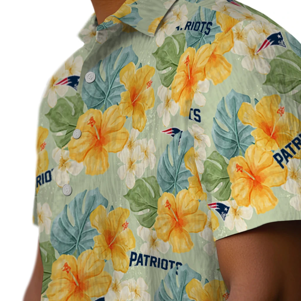 New England Patriots Hawaiian Shirt - Hibiscus Mood | Moonbestprint