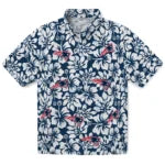 New England Patriots Hawaiian Shirt - Hibiscus Motif | Moonbestprint
