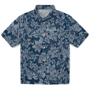 New England Patriots Hawaiian Shirt - Hibiscus Oasis | Moonbestprint