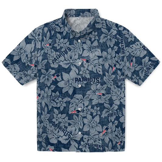 New England Patriots Hawaiian Shirt - Hibiscus Oasis | Moonbestprint