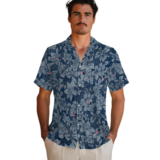 New England Patriots Hawaiian Shirt - Hibiscus Oasis | Moonbestprint