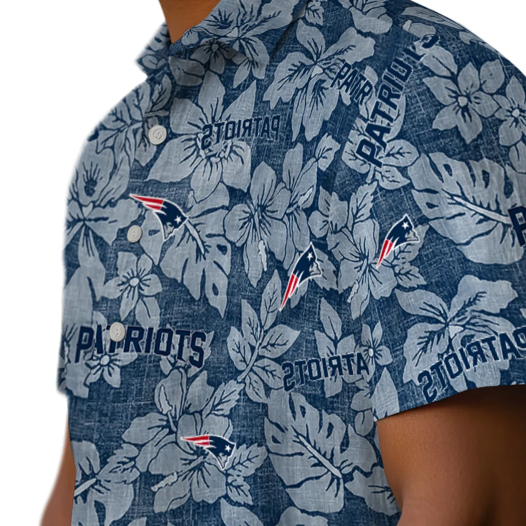 New England Patriots Hawaiian Shirt - Hibiscus Oasis | Moonbestprint
