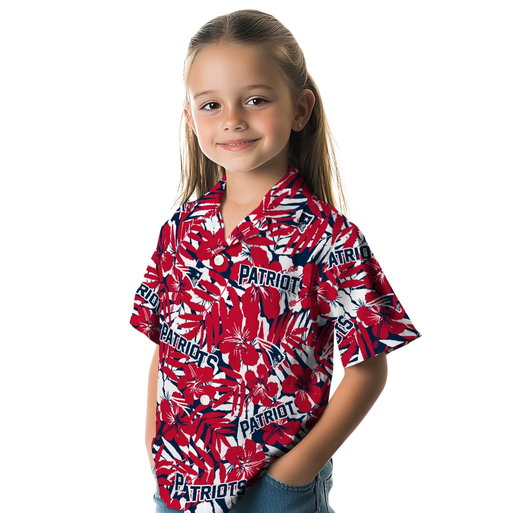 New England Patriots Hawaiian Shirt - Hibiscus Overlay | Moonbestprint