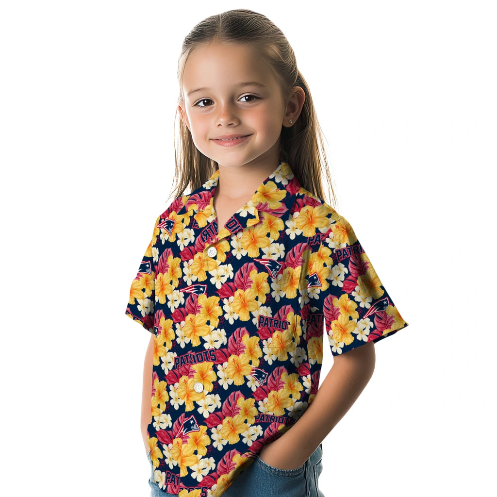 New England Patriots Hawaiian Shirt - Hibiscus Tropics | Moonbestprint