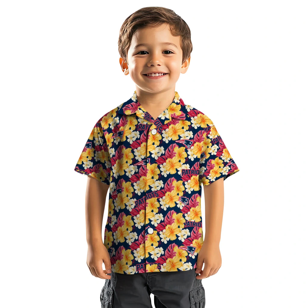 New England Patriots Hawaiian Shirt - Hibiscus Tropics | Moonbestprint