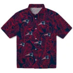 New England Patriots Hawaiian Shirt - Leaf Outline | Moonbestprint