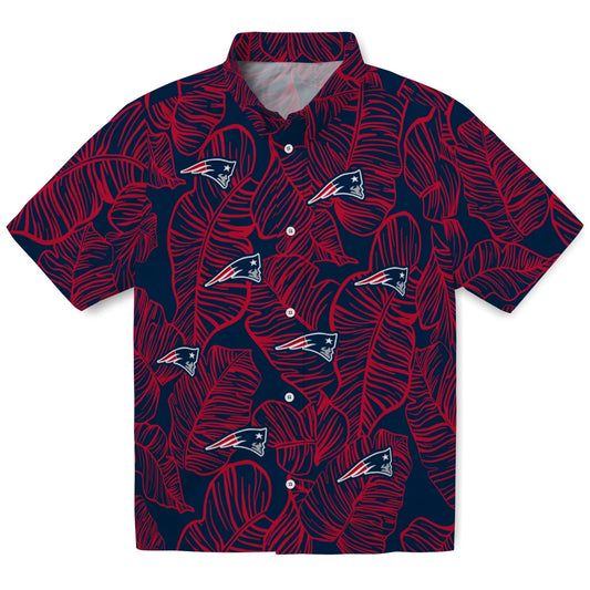 New England Patriots Hawaiian Shirt - Leaf Outline | Moonbestprint