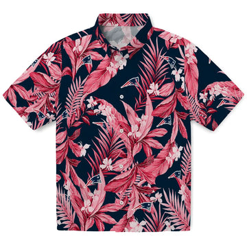 New England Patriots Hawaiian Shirt - Palm Leaves | Moonbestprint