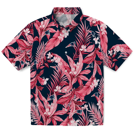 New England Patriots Hawaiian Shirt - Palm Leaves | Moonbestprint