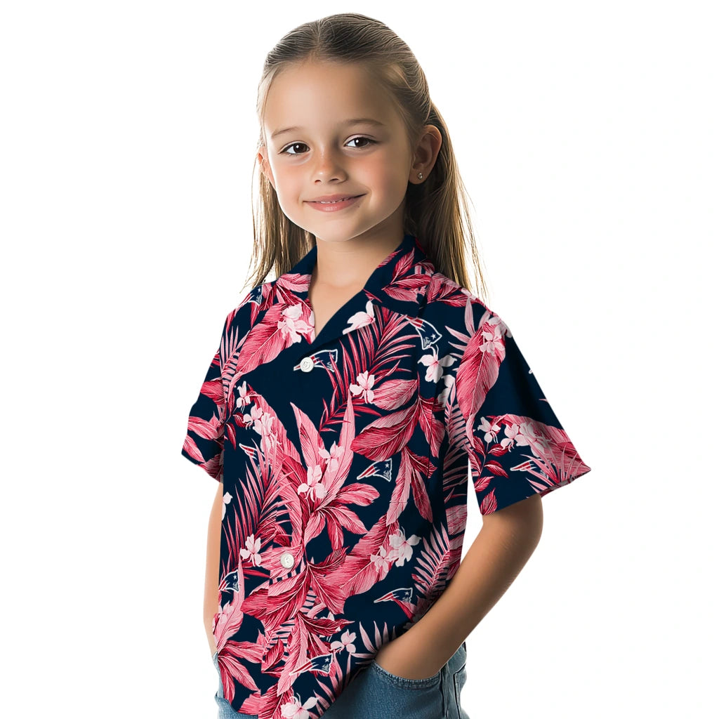 New England Patriots Hawaiian Shirt - Palm Leaves | Moonbestprint