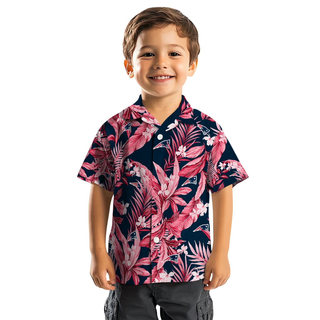 New England Patriots Hawaiian Shirt - Palm Leaves | Moonbestprint