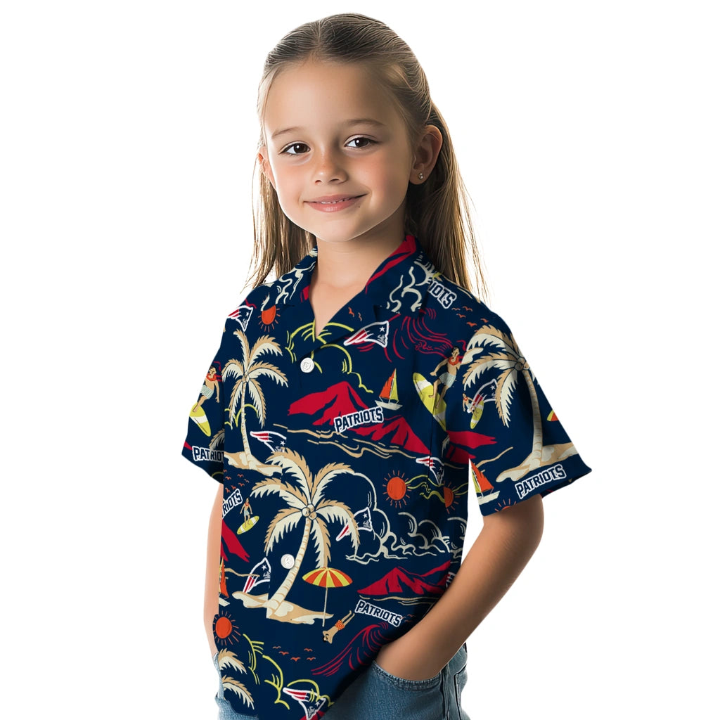 New England Patriots Hawaiian Shirt - Palm Tree Island | Moonbestprint