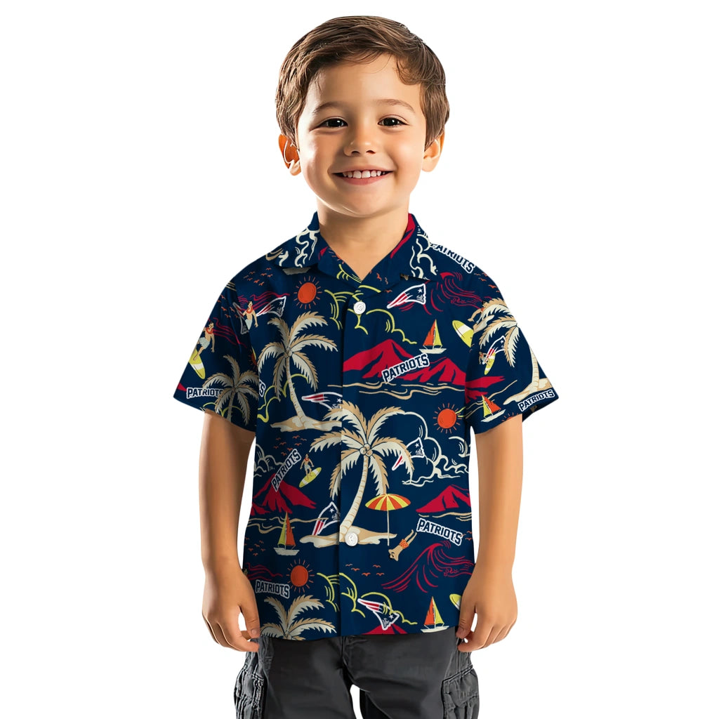 New England Patriots Hawaiian Shirt - Palm Tree Island | Moonbestprint