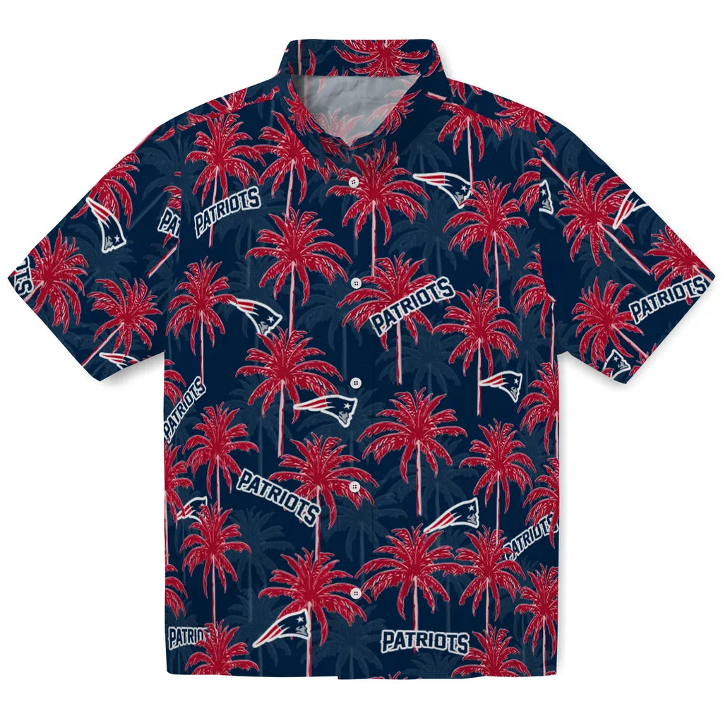 New England Patriots Hawaiian Shirt - Palm Tree Motif | Moonbestprint