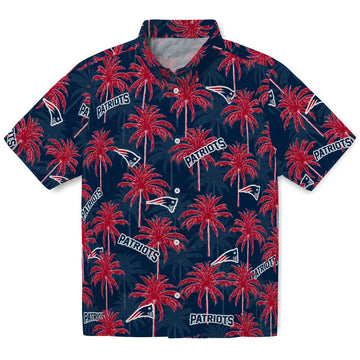 New England Patriots Hawaiian Shirt - Palm Tree Motif | Moonbestprint