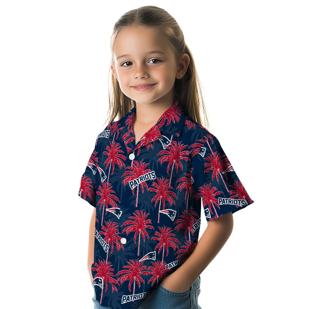 New England Patriots Hawaiian Shirt - Palm Tree Motif | Moonbestprint