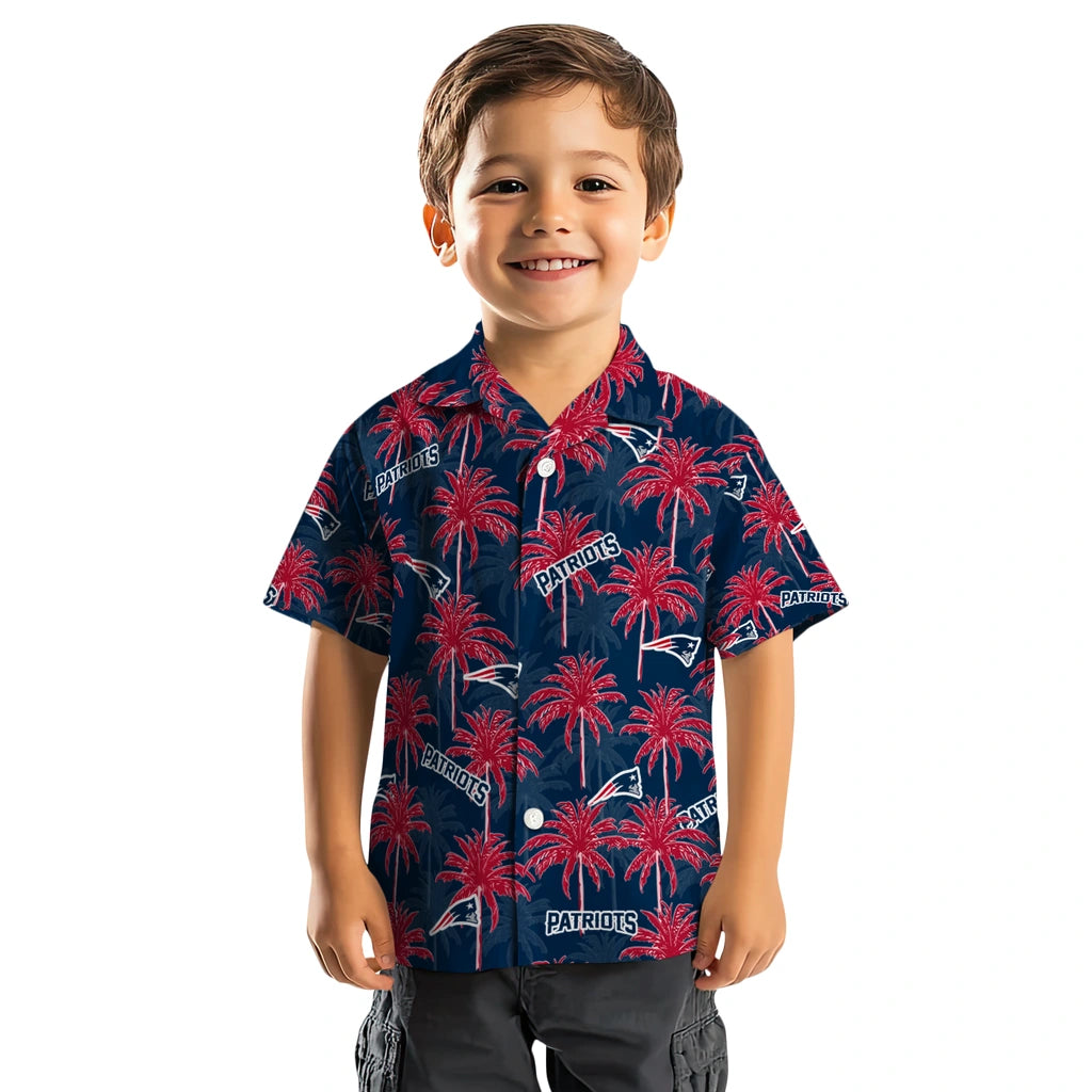 New England Patriots Hawaiian Shirt - Palm Tree Motif | Moonbestprint