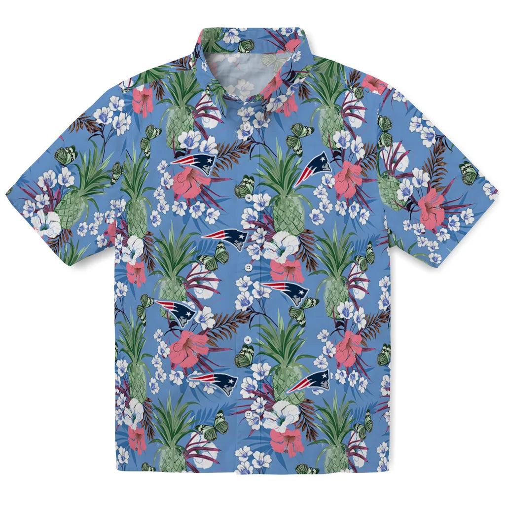 New England Patriots Hawaiian Shirt - Pineapple Bouquet | Moonbestprint