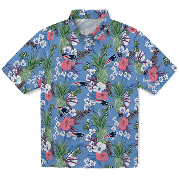 New England Patriots Hawaiian Shirt - Pineapple Bouquet | Moonbestprint