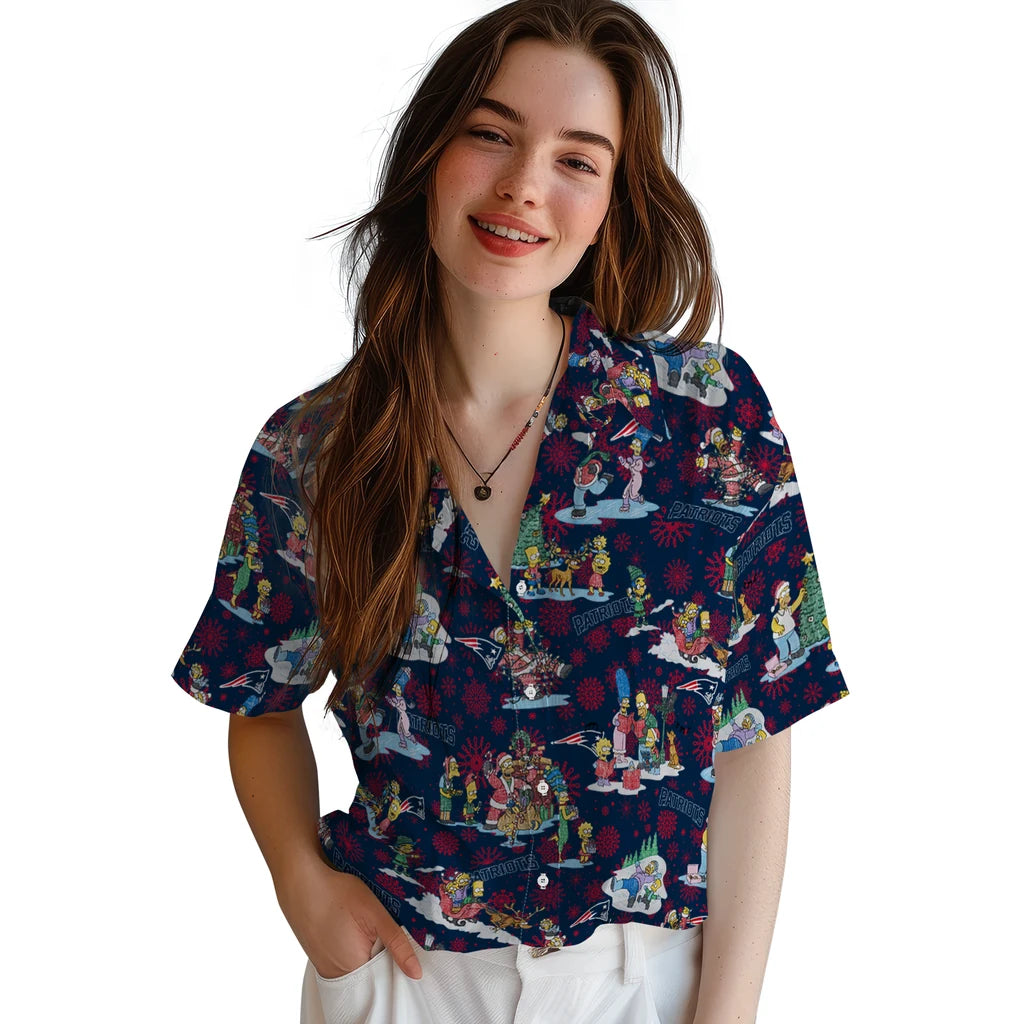 New England Patriots Hawaiian Shirt - Simpsons Christmas | Moonbestprint