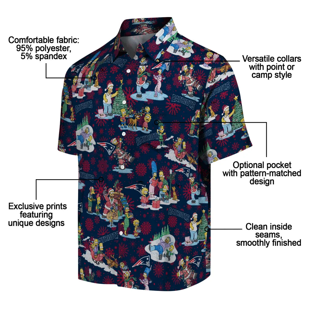 New England Patriots Hawaiian Shirt - Simpsons Christmas | Moonbestprint