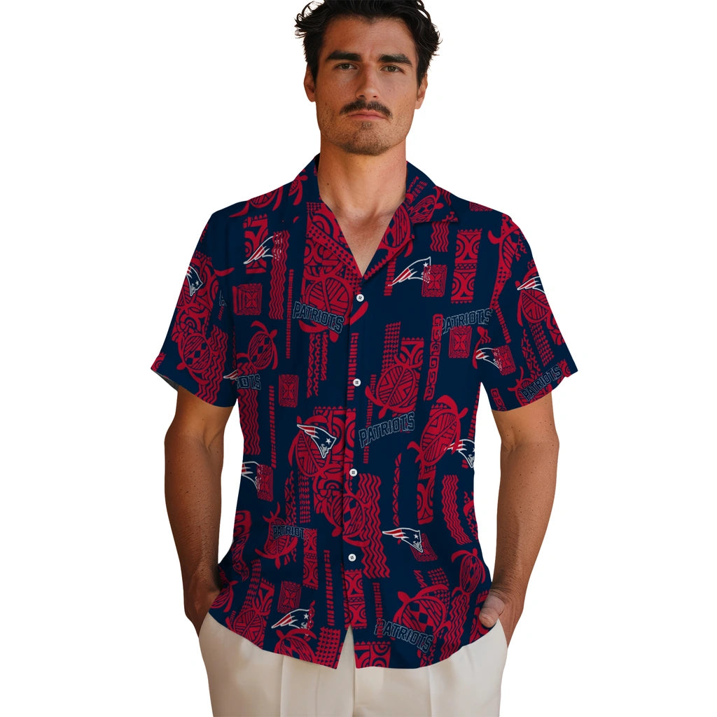 New England Patriots Hawaiian Shirt - Turtle Lines | Moonbestprint