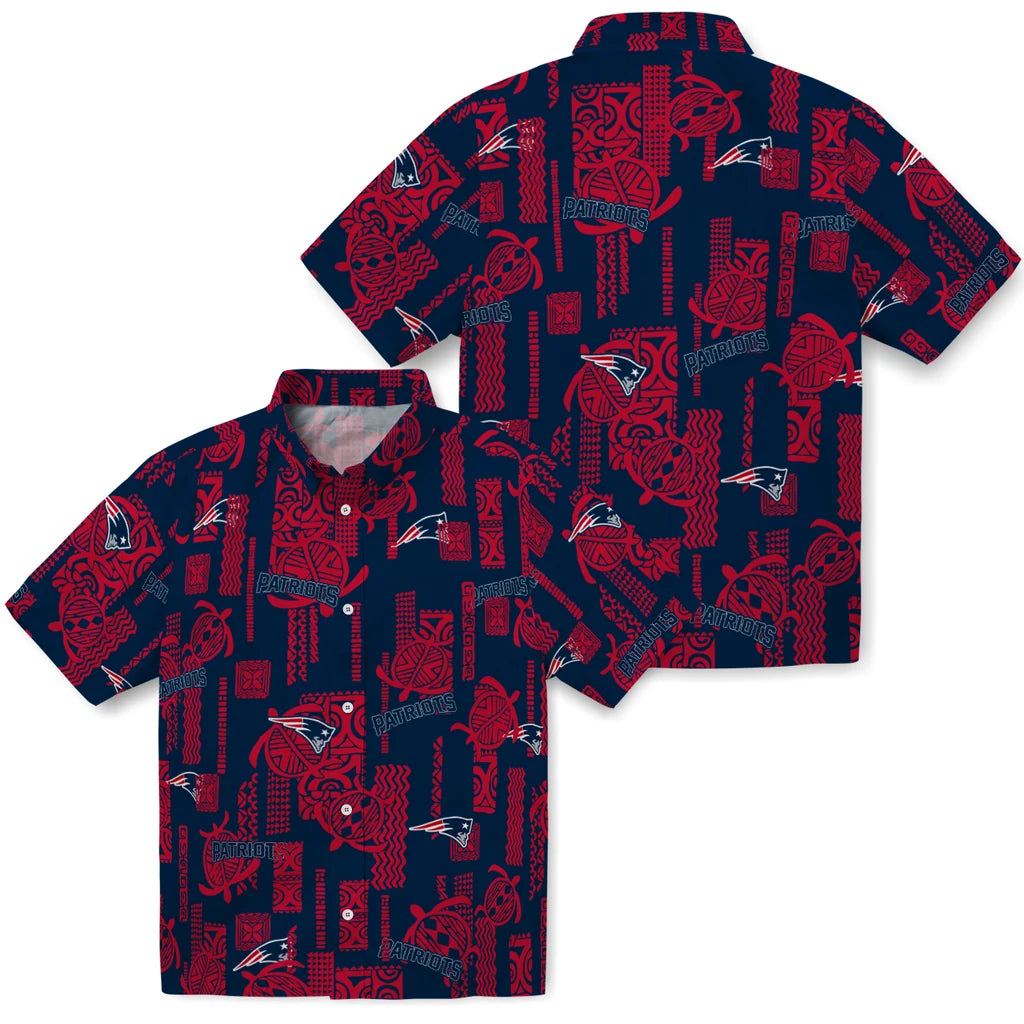 New England Patriots Hawaiian Shirt - Turtle Lines | Moonbestprint