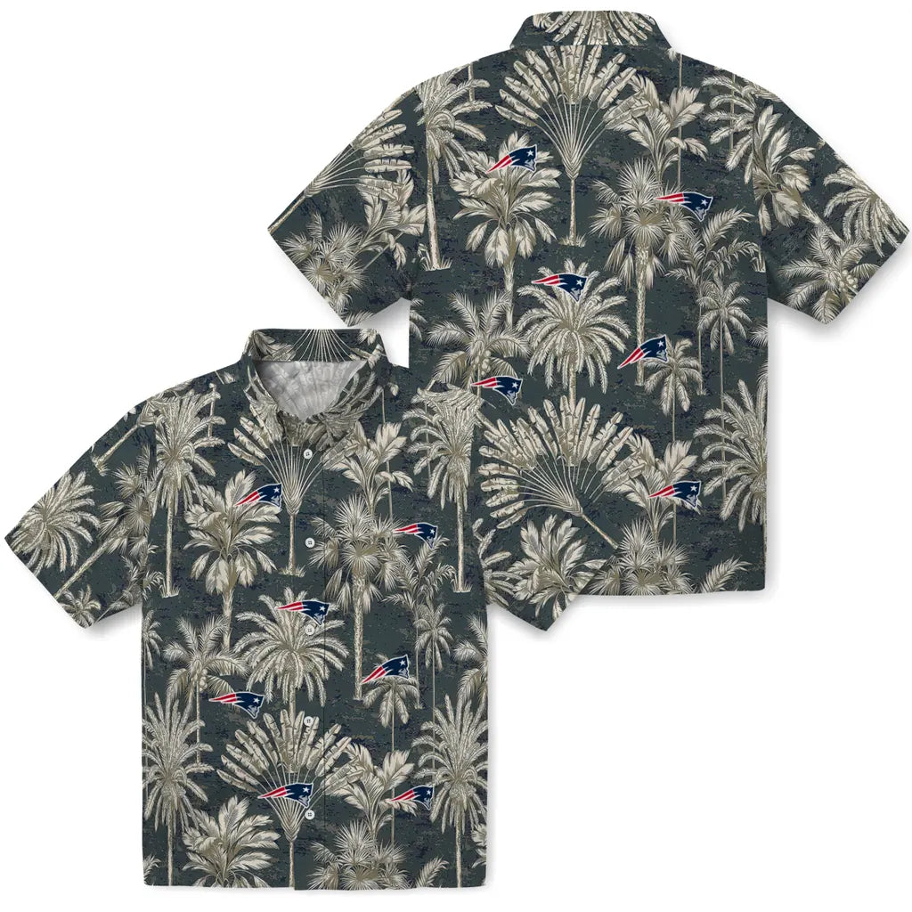 New England Patriots Hawaiian Shirt - Vintage Palm Tree | Moonbestprint