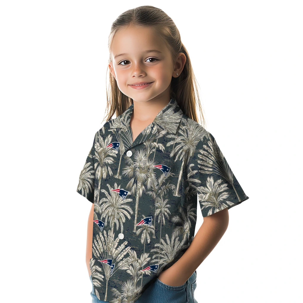New England Patriots Hawaiian Shirt - Vintage Palm Tree | Moonbestprint